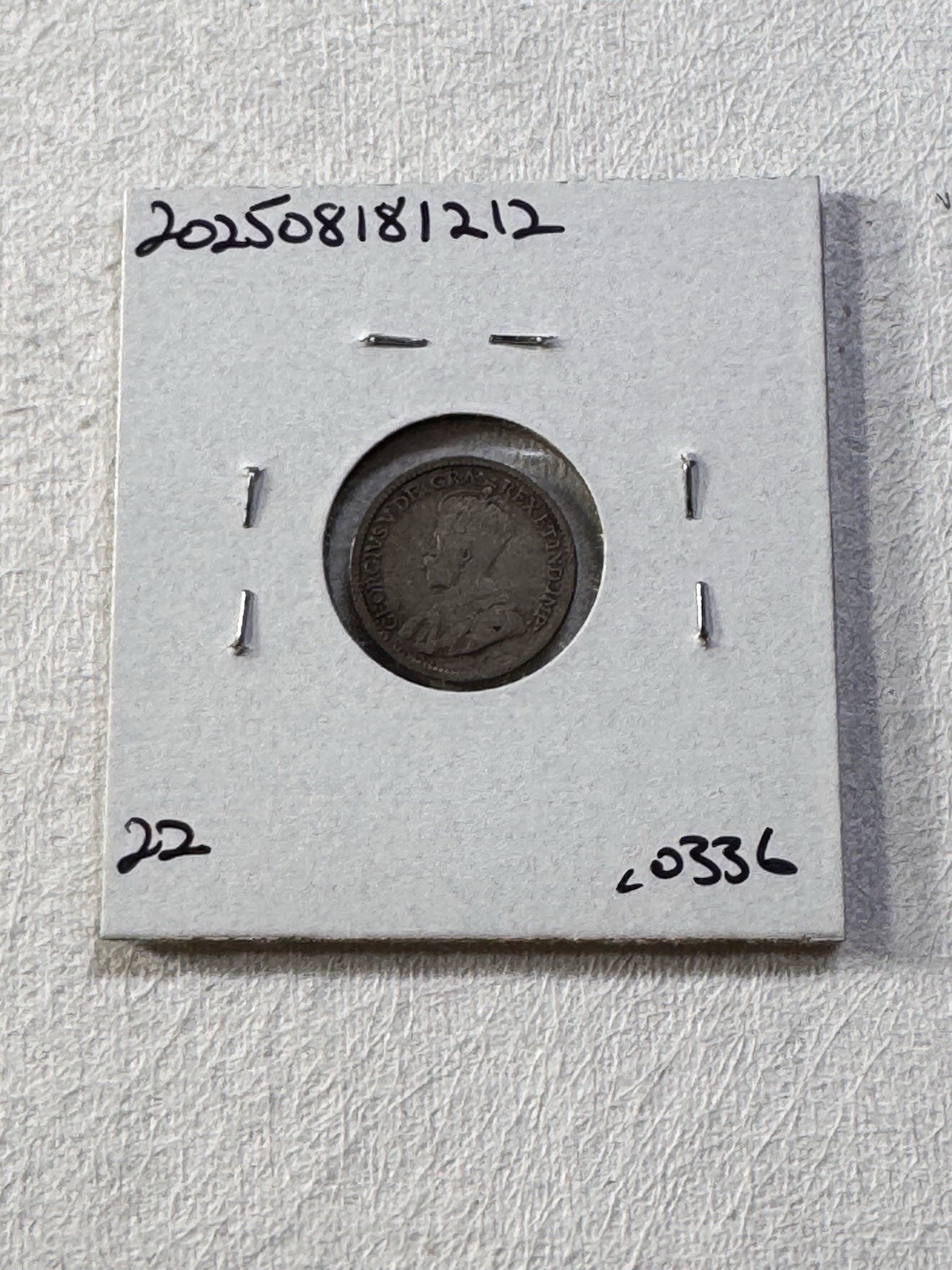1912 Canada 5 Cents Small Silver Coin