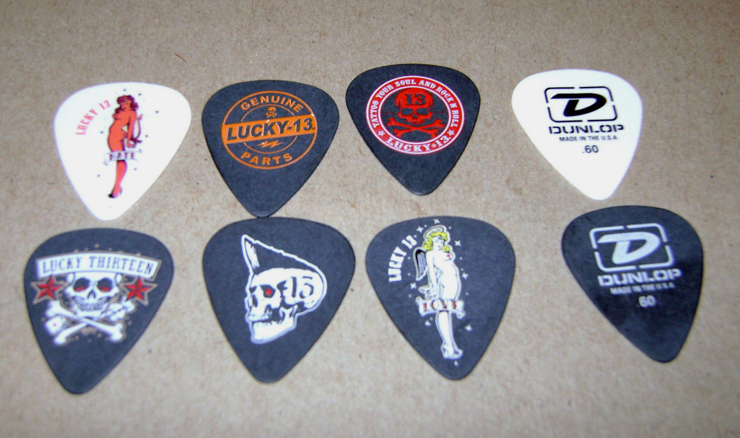 Lot of 6 (SIX) LUCKY 13 Thirteen Guitar Picks Series 2