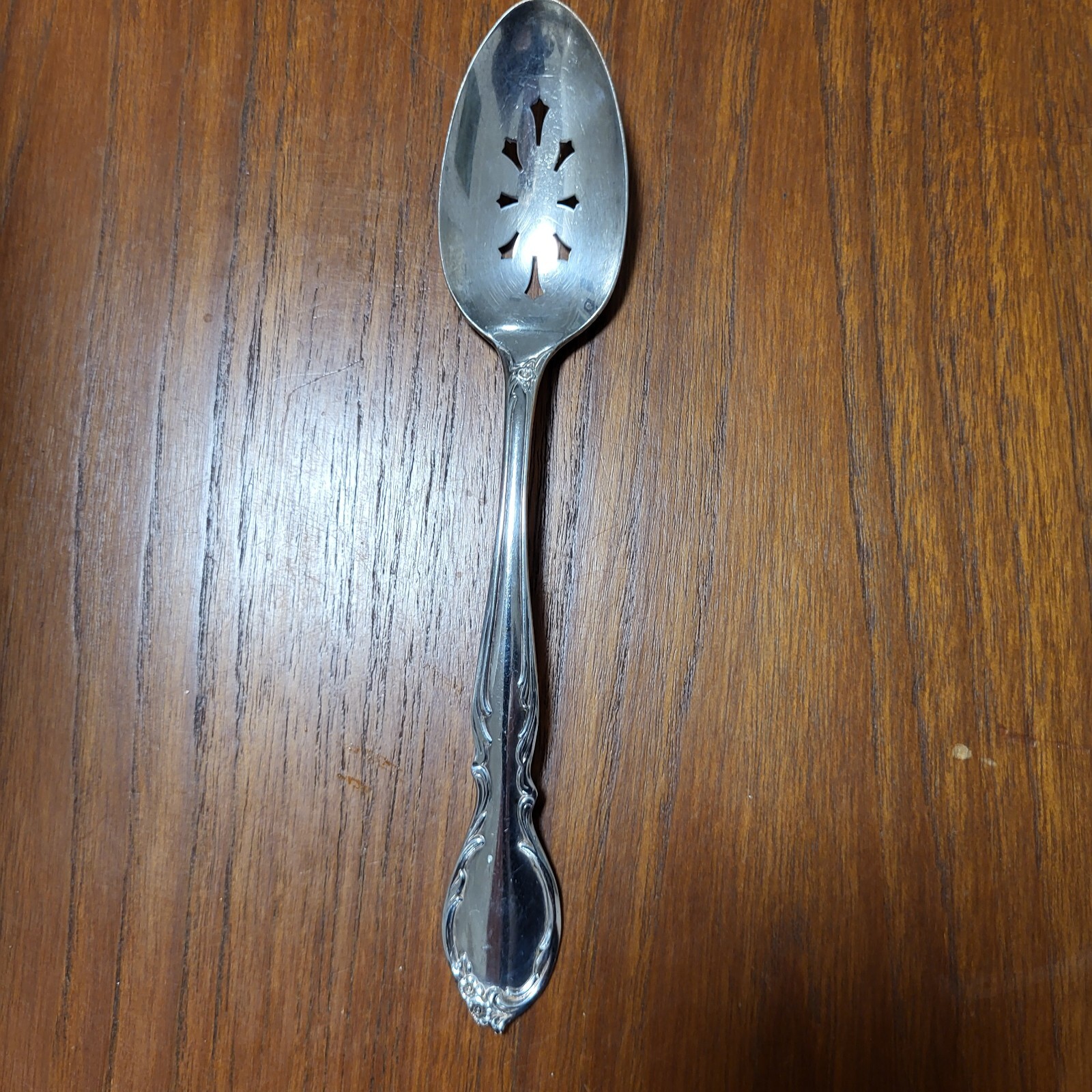 Wm. Rogers IS  Moonlight Silverplate Pierced/Slotted Spoon 1959