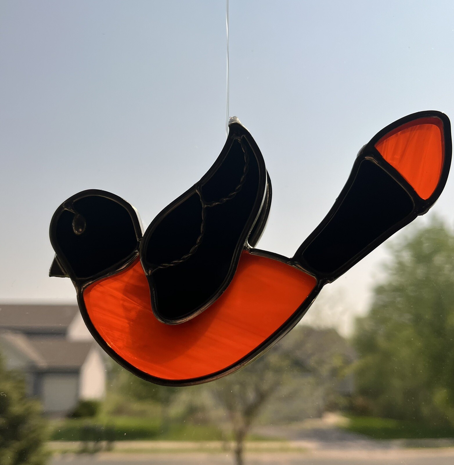 Vintage Baltimore Oriole Sun Catcher Hanging Window Art 4.5”x3”
