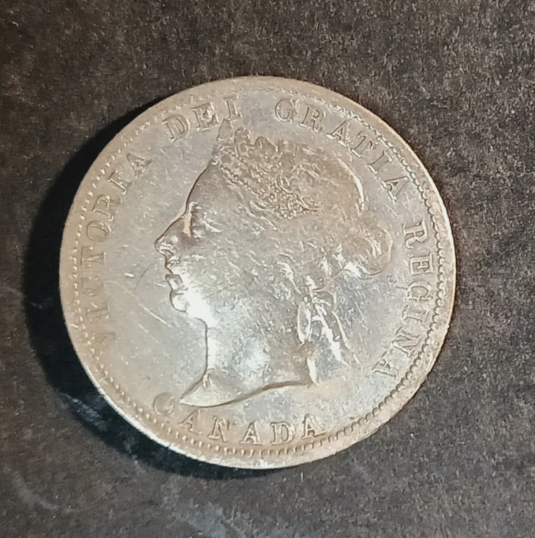1900 Canadian 25 Cents VF+