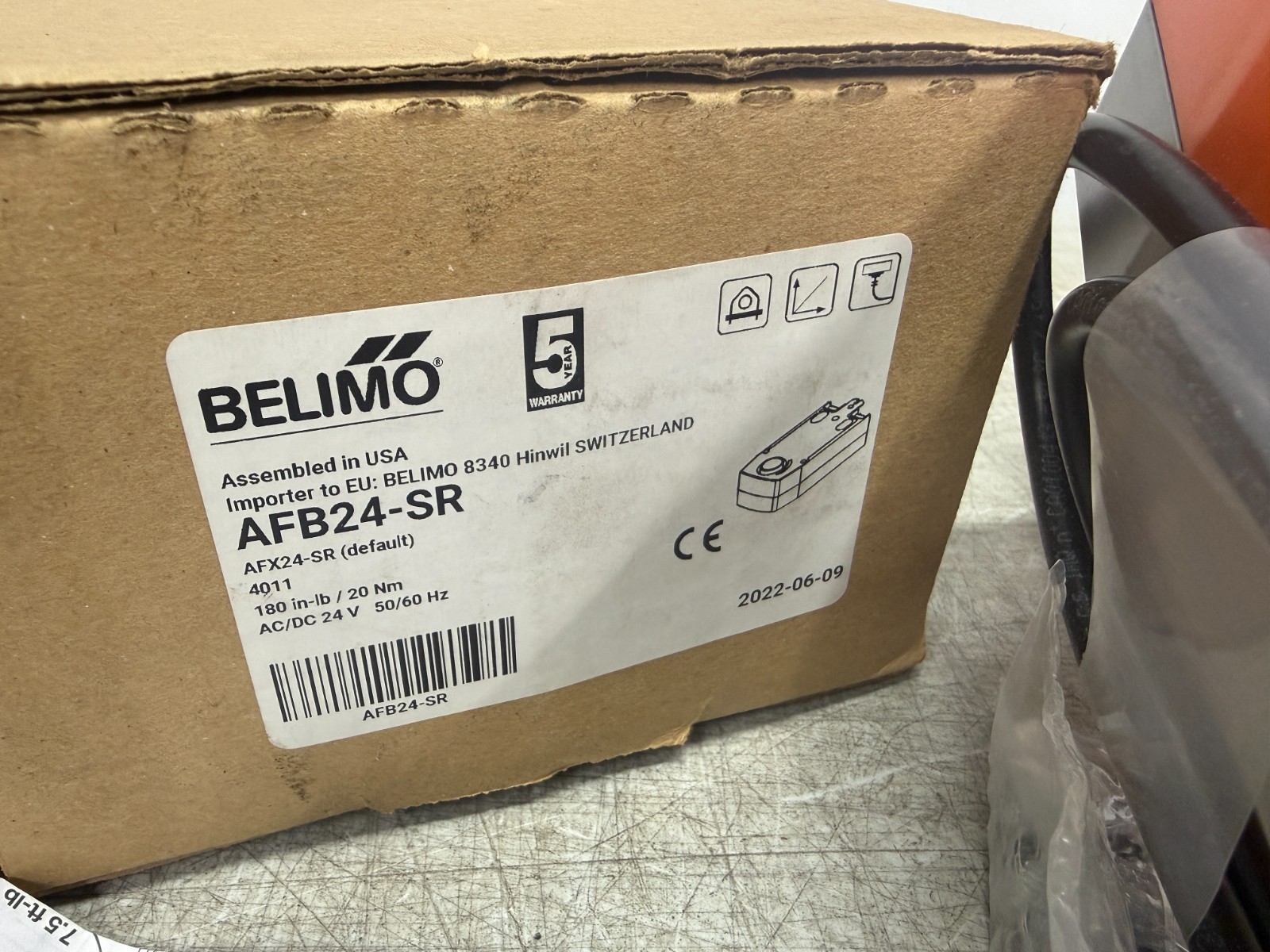BELIMO AFB24-SR Spring Return Damper Fail-Safe Actuator 24Vac/dc 180in-lb NEW
