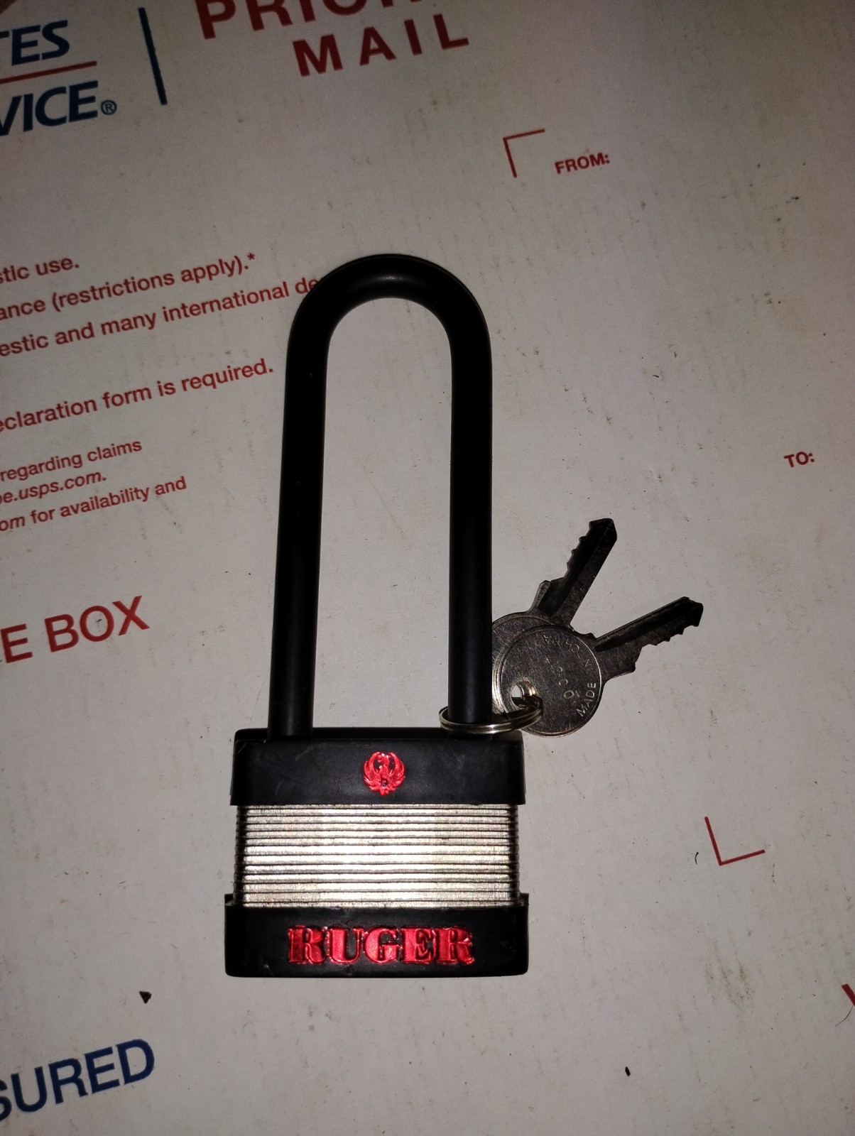 Ruger 5035 Firearm Rifle Lock 3.5” x 50mm With 2 Keys  Good Used Condition