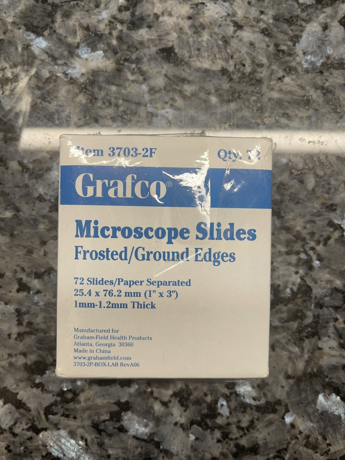(New) Grafco 3703-2F Microscope Frosted Slides - Packs Of 72 (Lot Of 5)