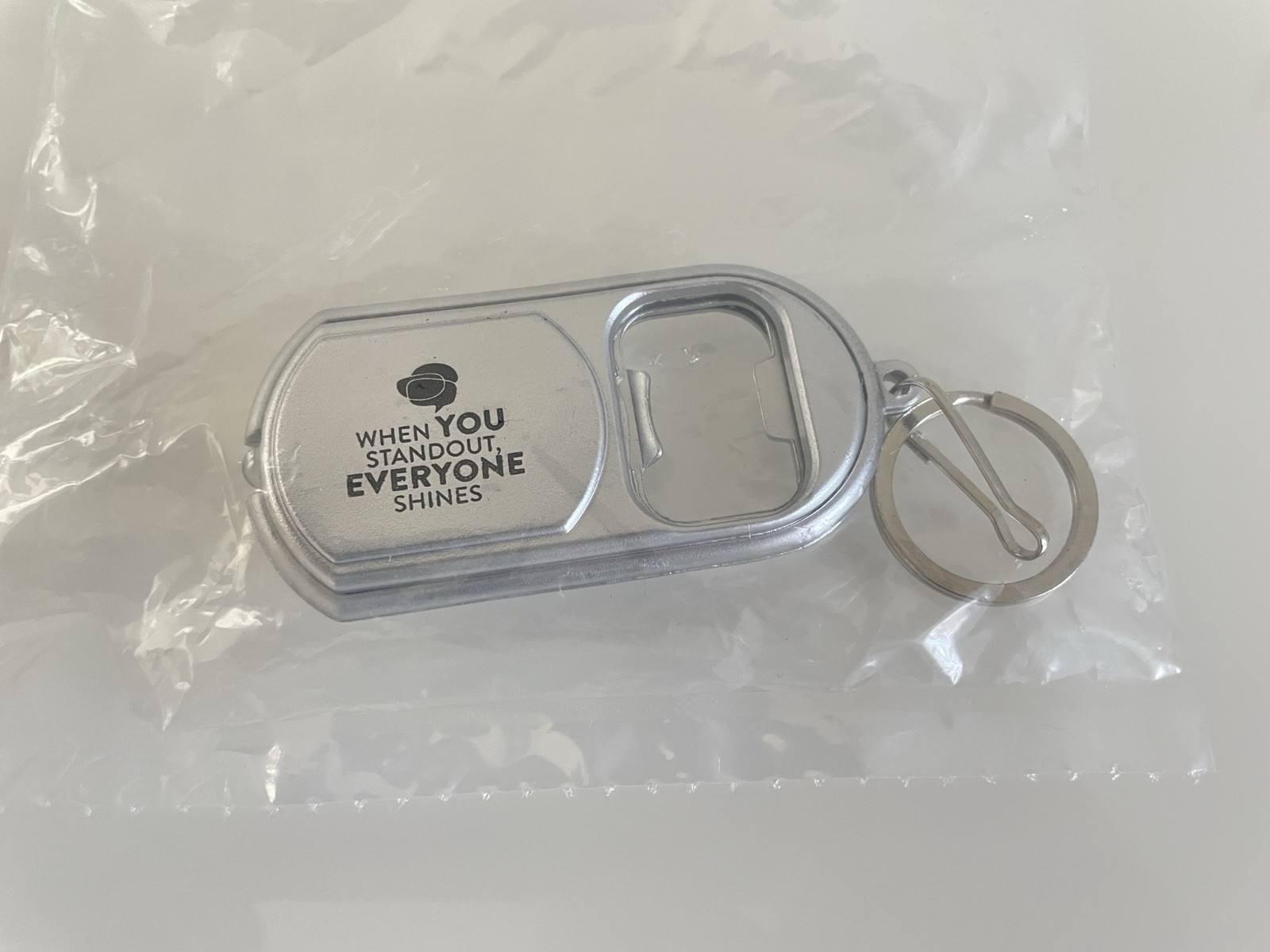 “When You Stand Out” Flashlight Keychain Pocket MultiTool Mini Bottle Opener EDC
