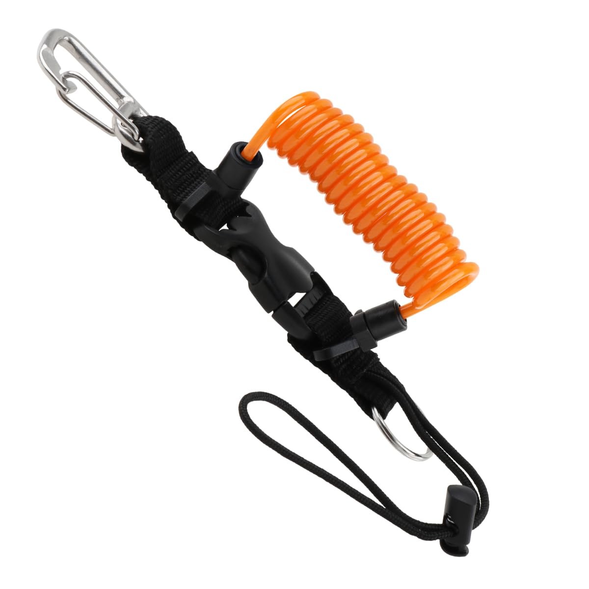 Scuba Diving Lanyard Heavy Duty Stainless Steel Core Spring Coiled Lanyard Di.
