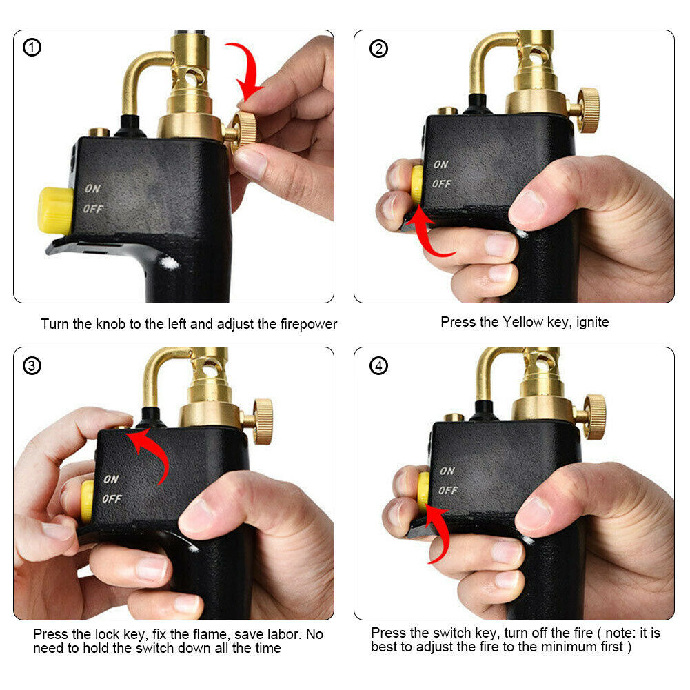 4X Propane Torch Head Trigger Start MAP Gas Torch Head Welding Torch MAPP Torch