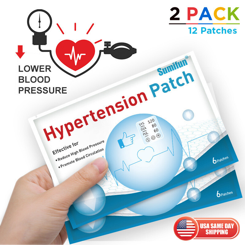 12 pcs Hypertension Patch Reduce High Blood Pressure Herbal Plasters Health Care