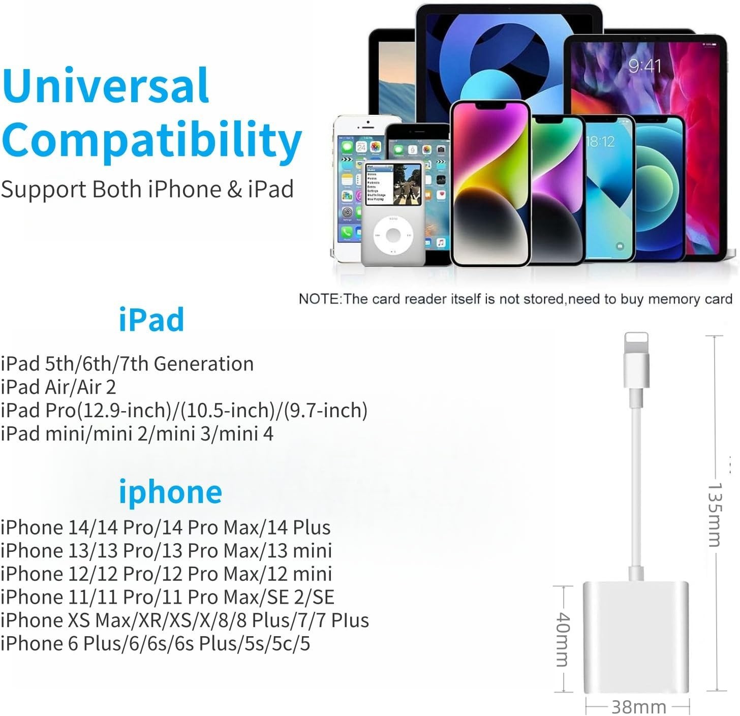Two-Way SD Card Reader for iPhone - Quick Transfers and Universal Compatibility