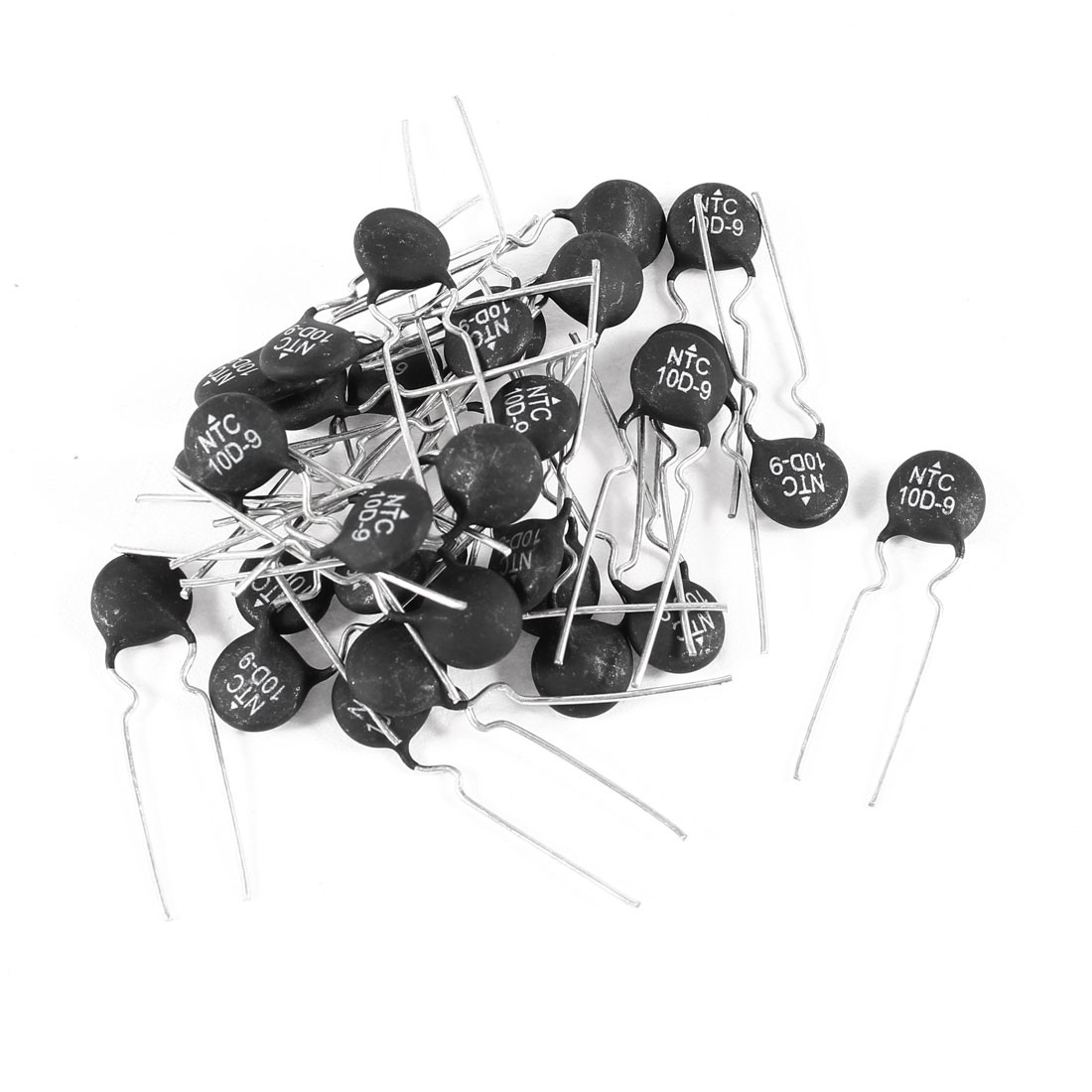 7.25mm Pitch NTC Thermistors 34mm Long Black Silver Tone 10 Ohm 30 Pcs