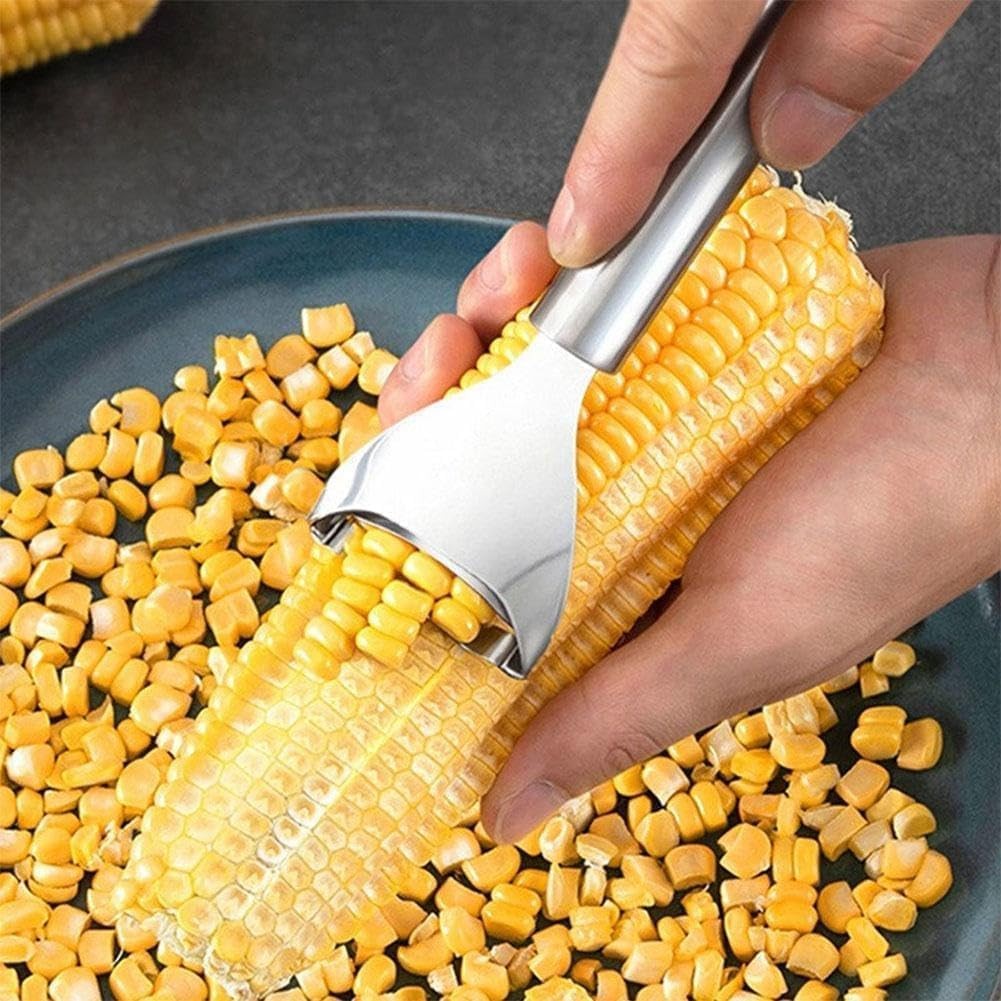 2Pcs Silver Corn Peeler Corn Planer Thresher Corn Kernel Remover Tool Stainless