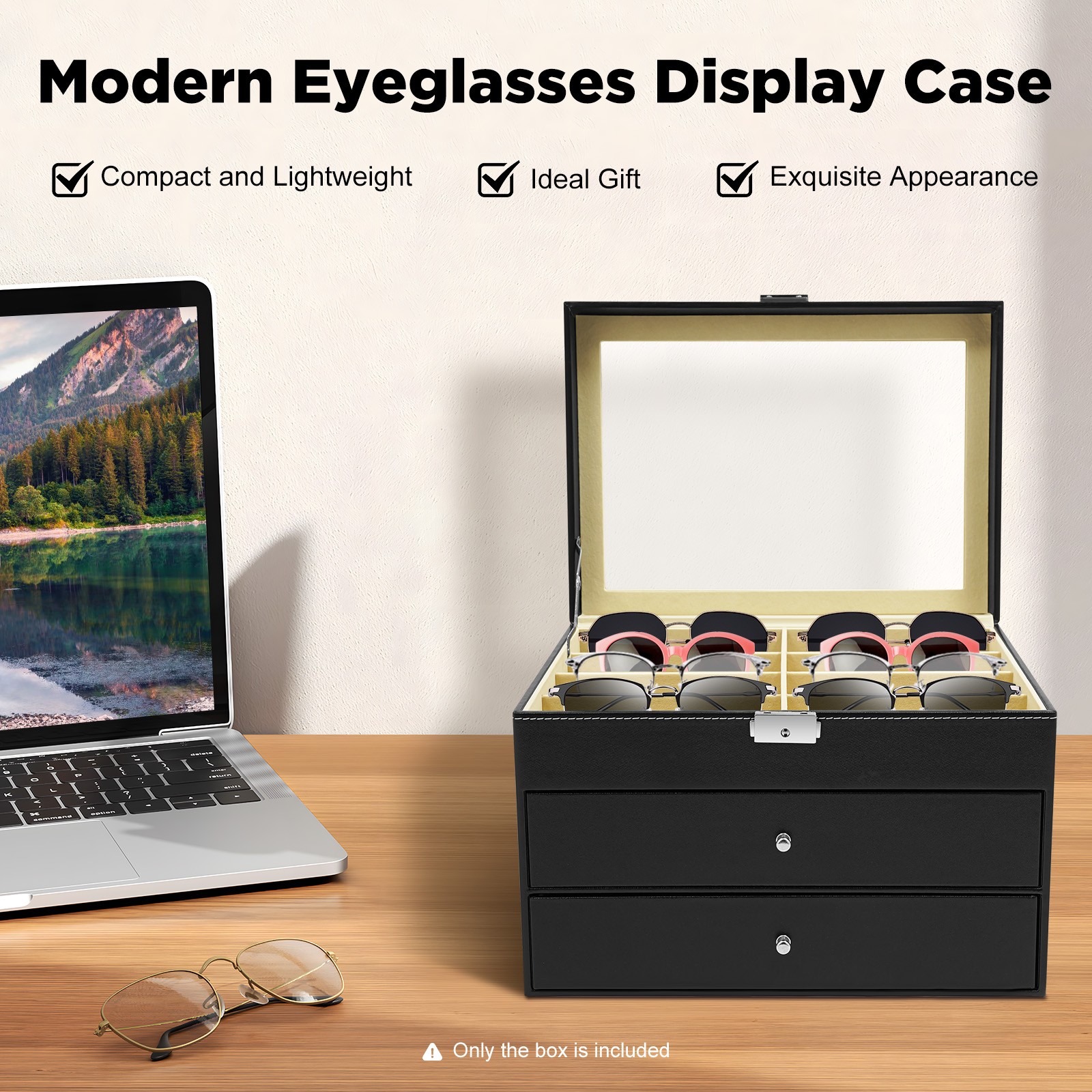 3 Tiers  Eye Glasses Case Eyewear Sunglasses Display Storage Box Holder Organize