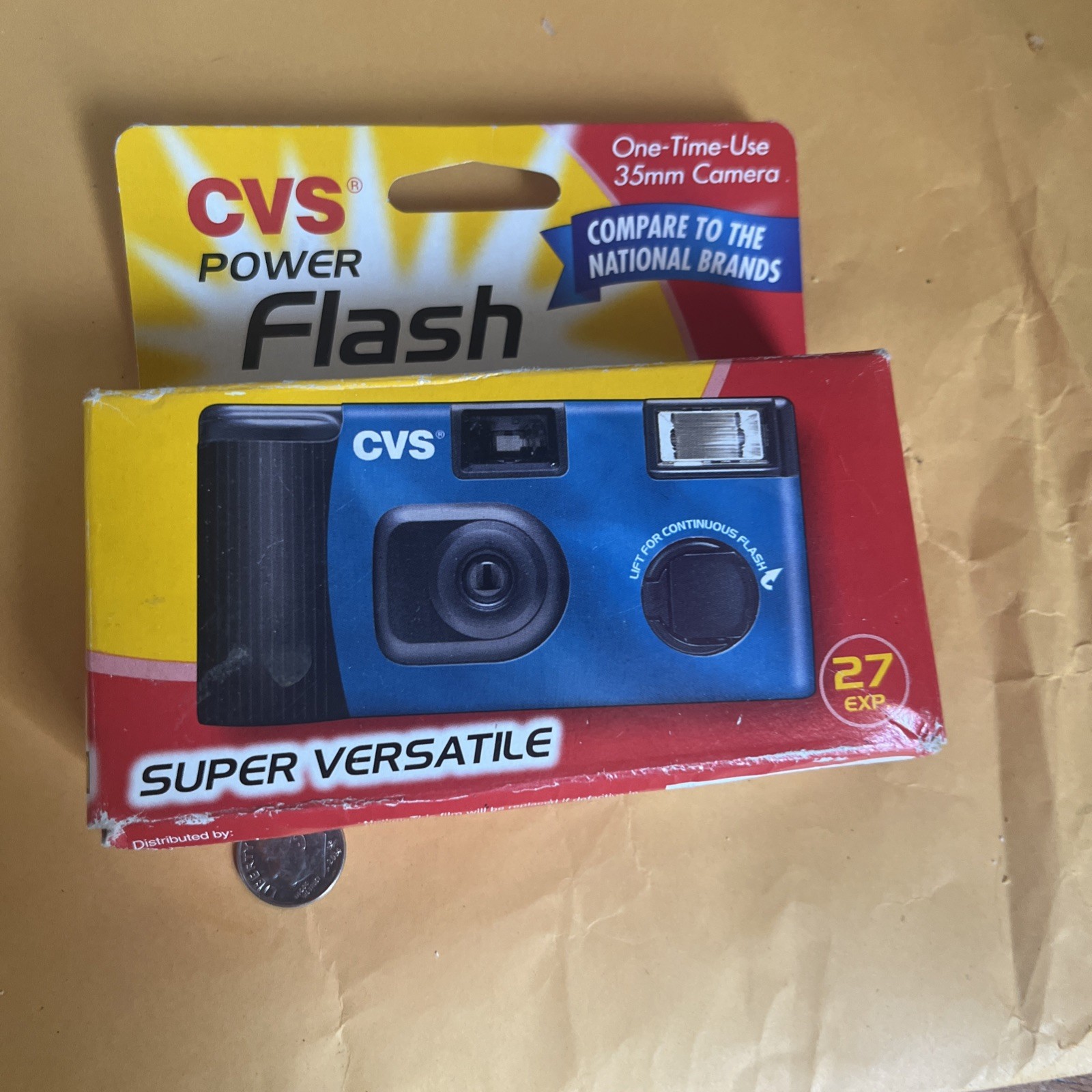 CVS Power Flash Blue All Purpose One Time Use Camera 35mm Process Before 2010-03
