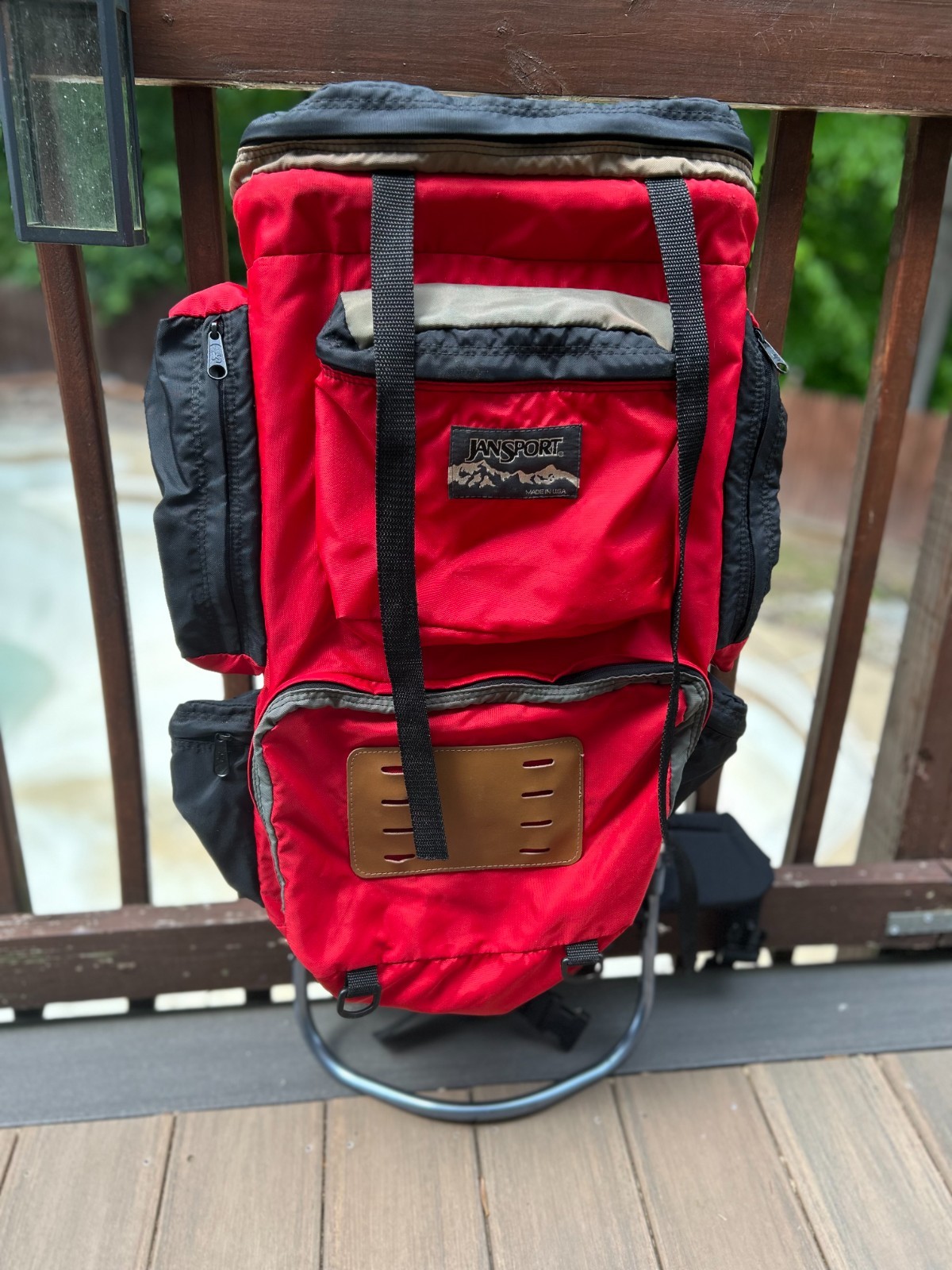 vintage jansport external frame backpack  Red Used