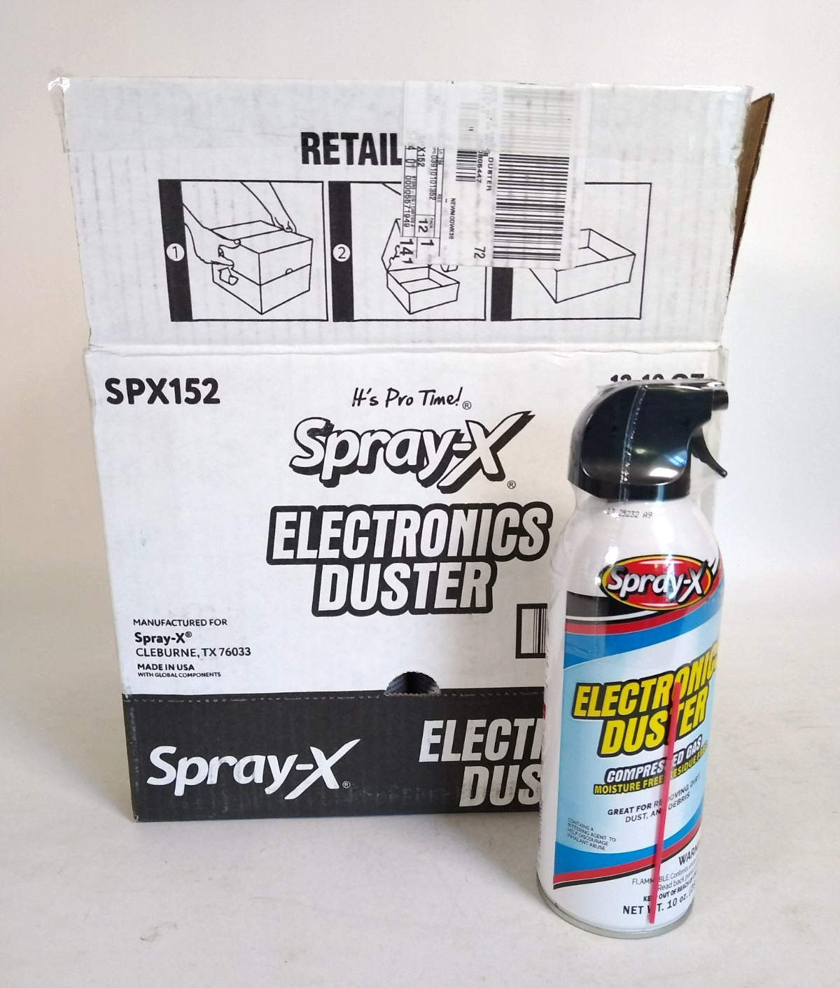 Case of Spray-X 12 cans, compressed air duster, NEW