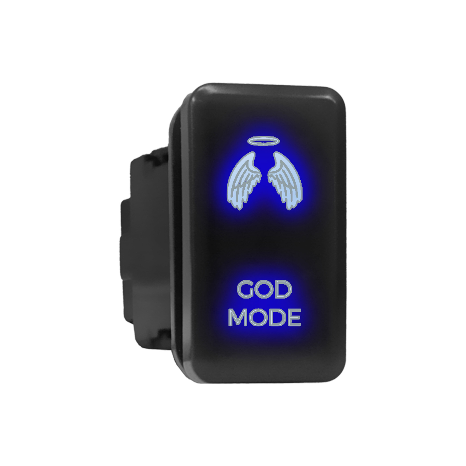 GOD MODE - LED Push Button Replacement for TOYOTA (1.54 x 0.83 in) Blue