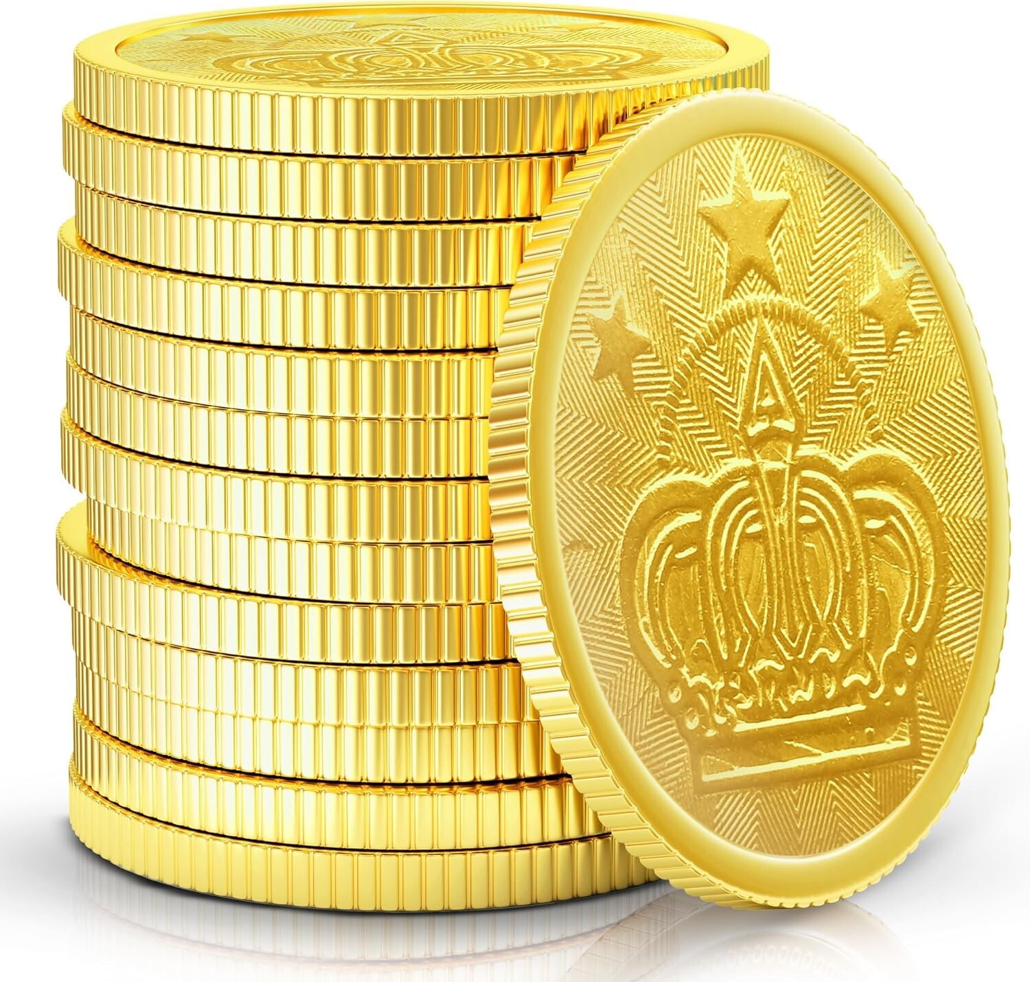 Metal Casino Gold Coins - Durable, Realistic pack of 50