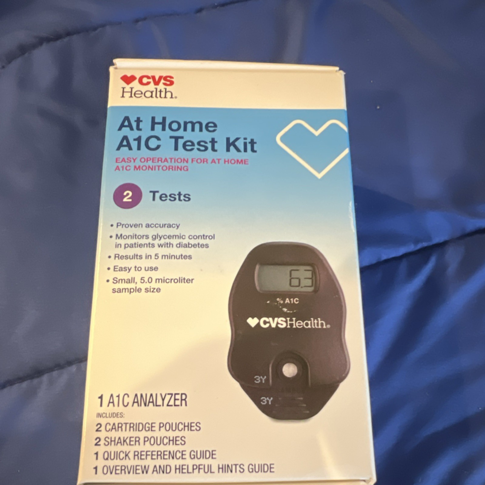 CVS Health Digital A1C Test Kit Blood Sample Proven Accuracy Results in 5 Min