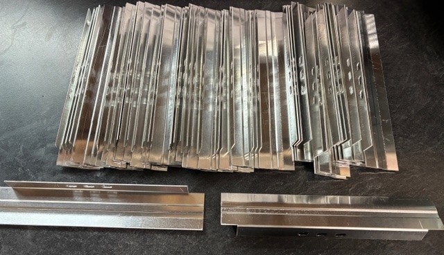 Aluminum Lista Style Modular Cabinet Drawer Divider 8" X 1-1/2" LOT Of 40 NEW