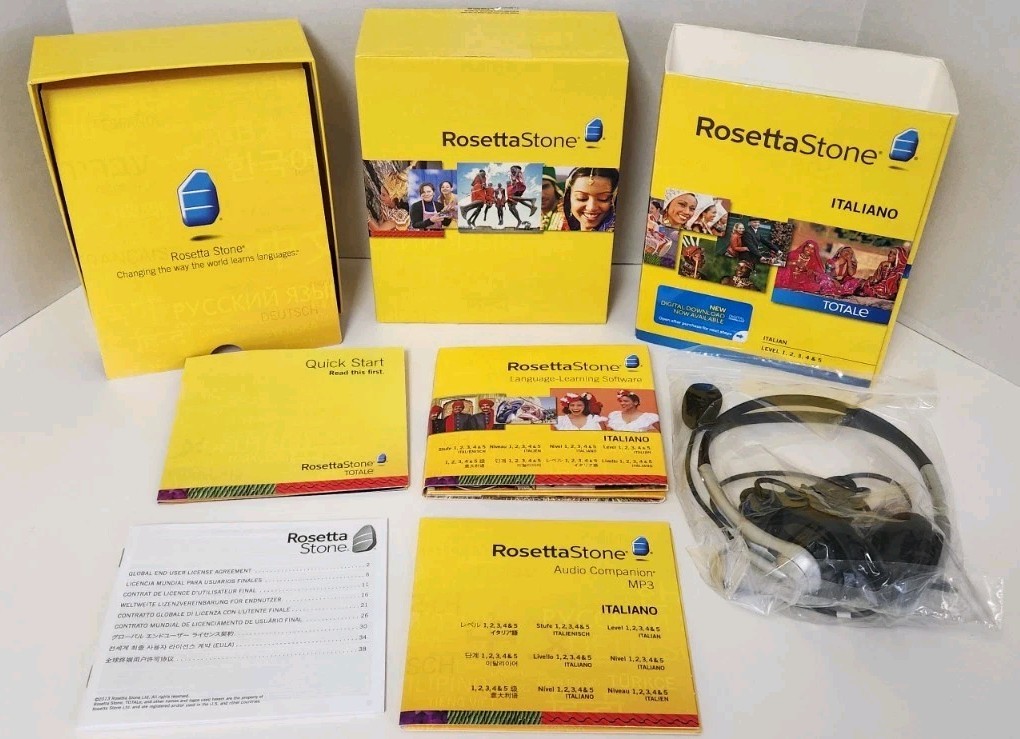 Rosetta Stone Italian Language Software Version 4 – Levels 1–5 – PC/Mac