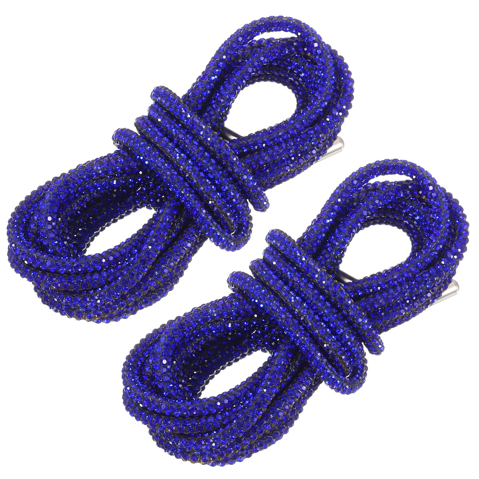 2Pcs Rhinestone Shoe Lace, 1.2m Bling Rope Cords Replacement (Blue)