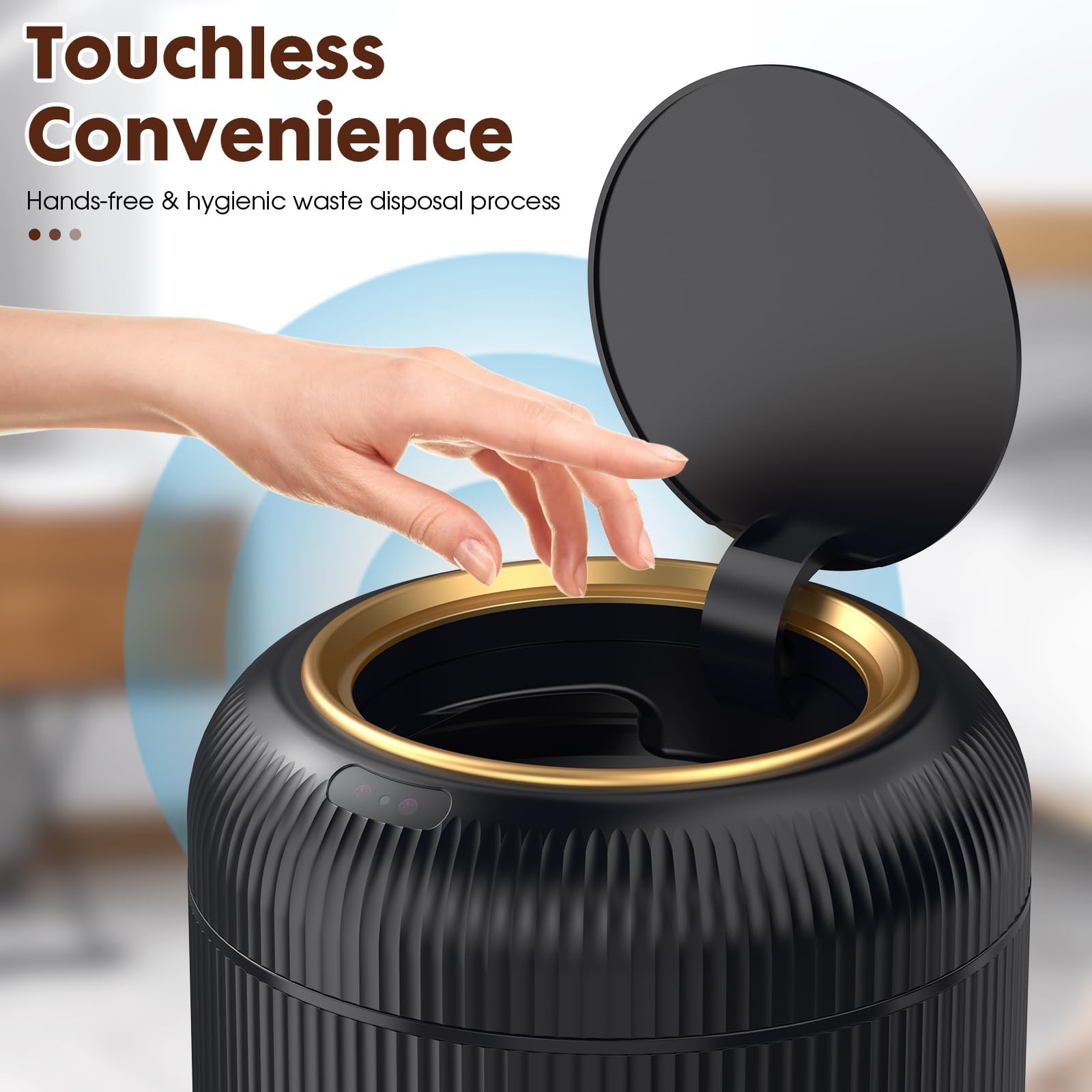 Procade 3 Gallon Automatic Touchless Motion Sensor Bathroom Trash Can Bin