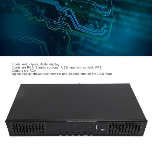 20-Band Audio Equalizer, Adjustable 20 Bands EQ Car Stereo Amplifier Graphic