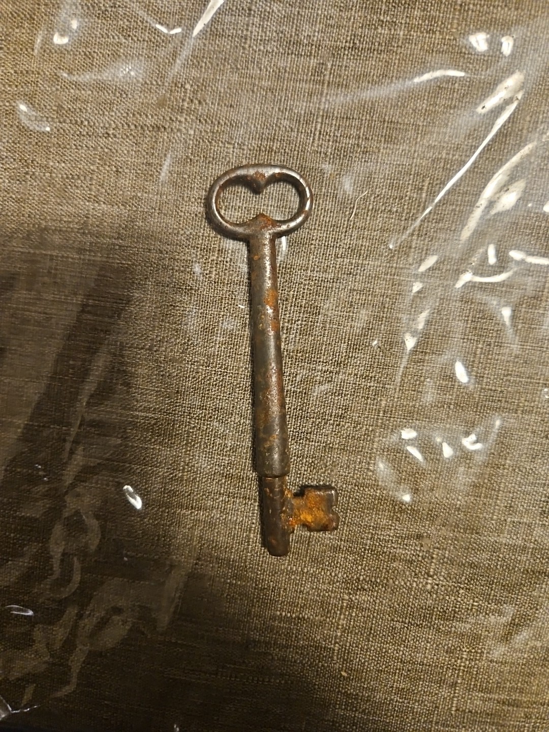 Authentic Antique Rusty Steel Skeleton Key Solid Barrel Collectible Rustic Decor