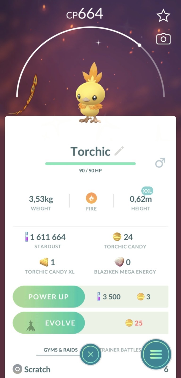 Pokémon🔄Trade🔄Go Shiny Torchic XXL ✨