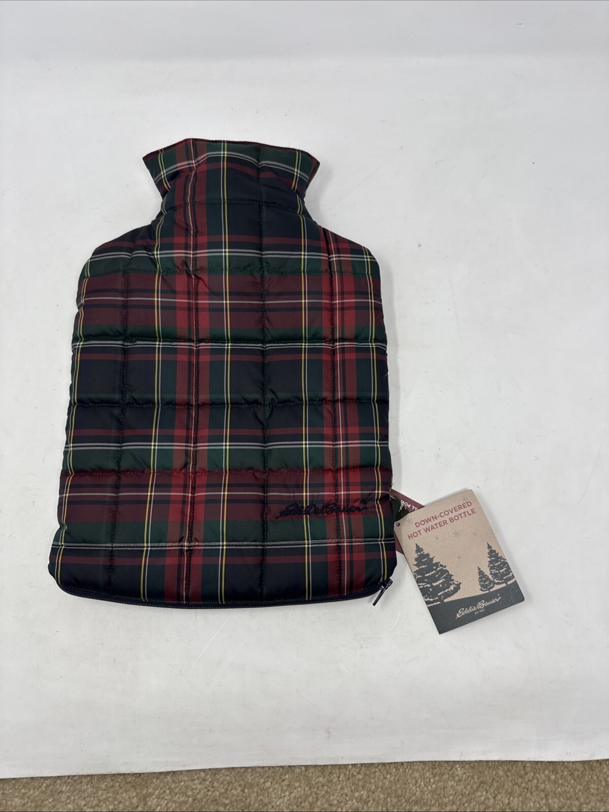 Eddie Bauer Down-Covered 550 Multicolor Insulated Hot Water Bottle Plaid 1L NEW