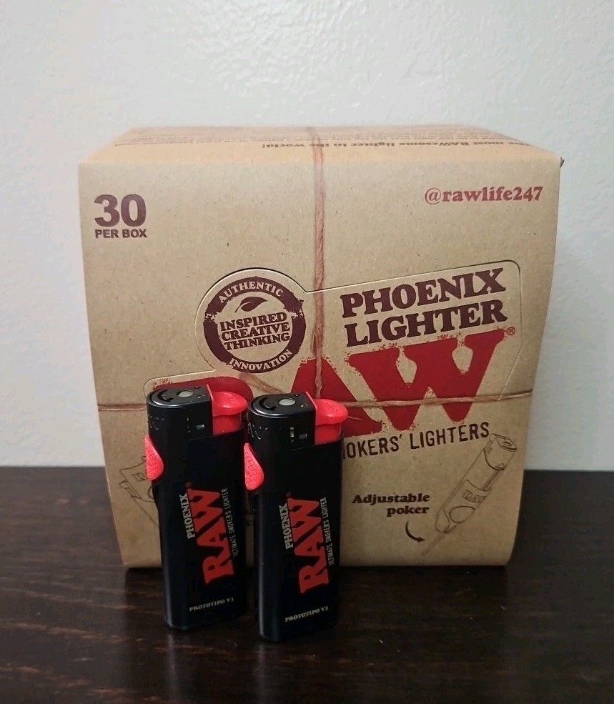 Raw Black Phoenix Poker Lighter 2 Pack