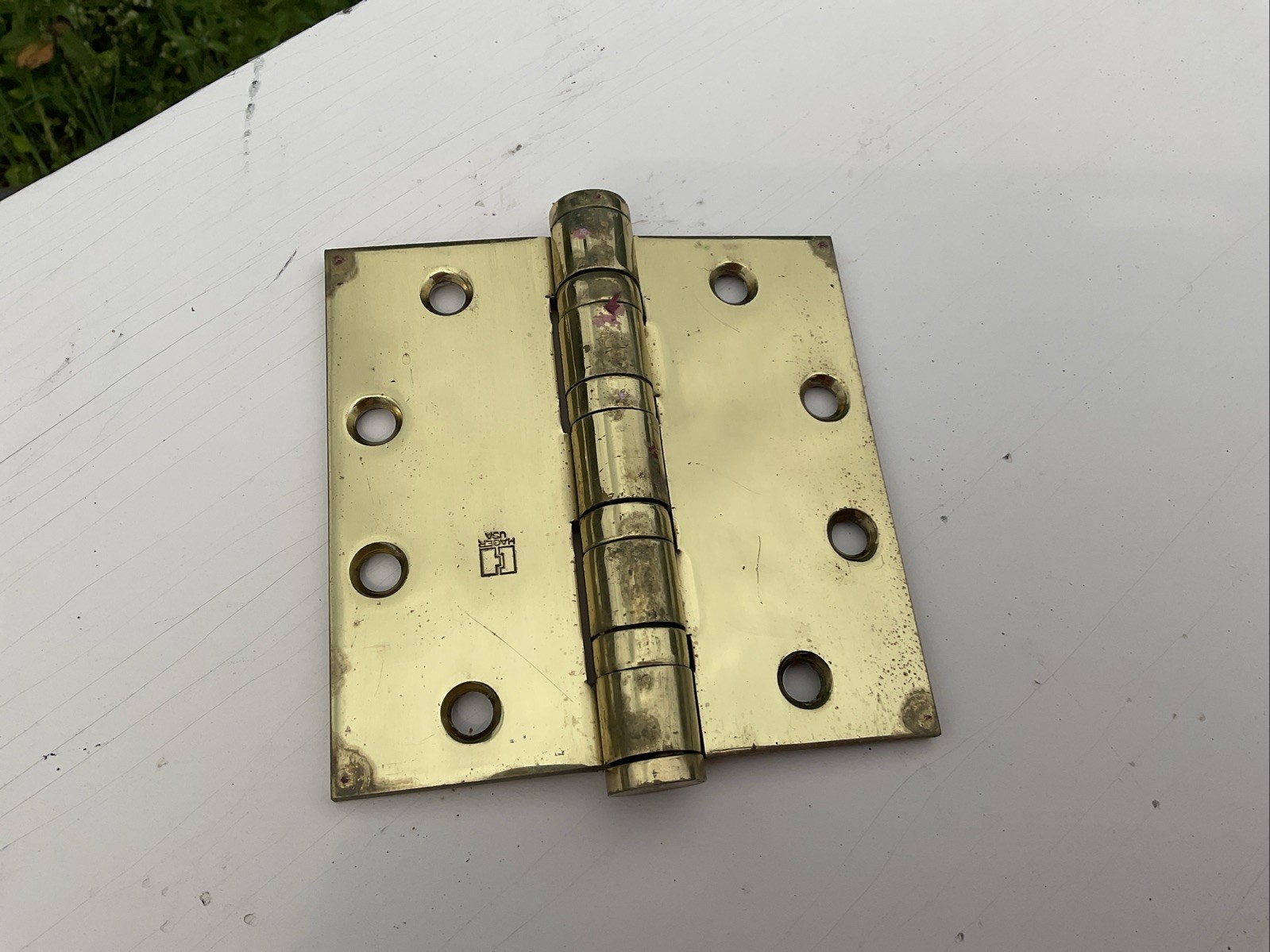 Hager USA 4.5 X 4.5 Brass Hinge Heavy Ball Bearing 4 Hole