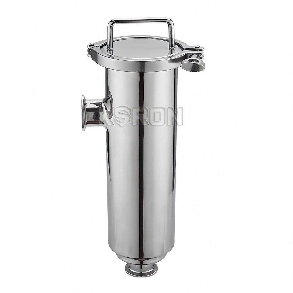 3'' Sanitary Tri Clamp Angle Type Duplex Filter Φ76 SS304 with 100 Mesh Screen