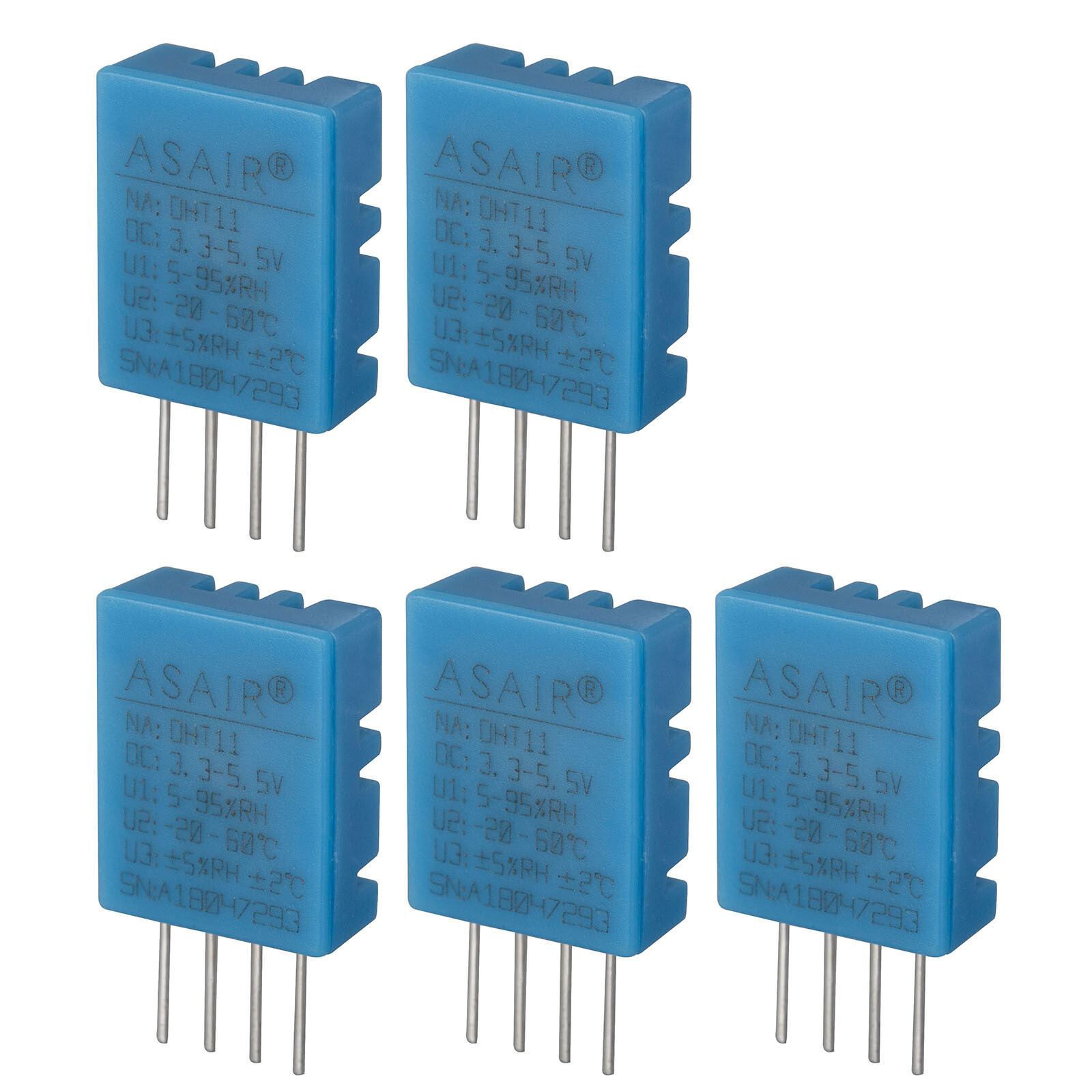 5pcs DHT11 Air Temperature Humidity Sensor 4 Pin Module Digital Signal Measure