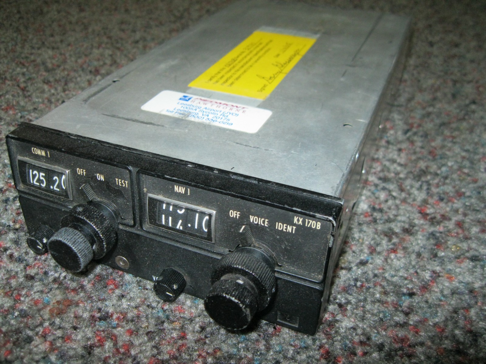 KING KX170B NAV/COMM RADIO P/N 069-1020-00 REMOVED UNTESTED yellow tagged 2005
