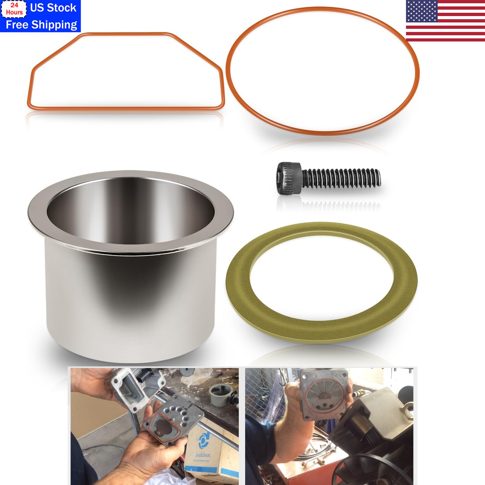 Air Compressor Cylinder Sleeve & Ring Kit+ZAC0032 Valve Plate Kit For Craftsman