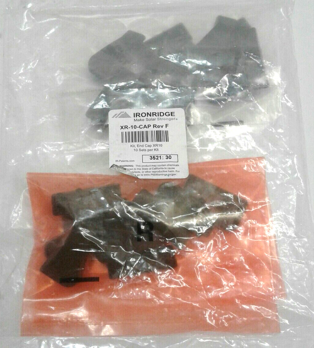 IronRidge XR-10-CAP Rev F Kit End Cap XR10  10 Sets Per Kit