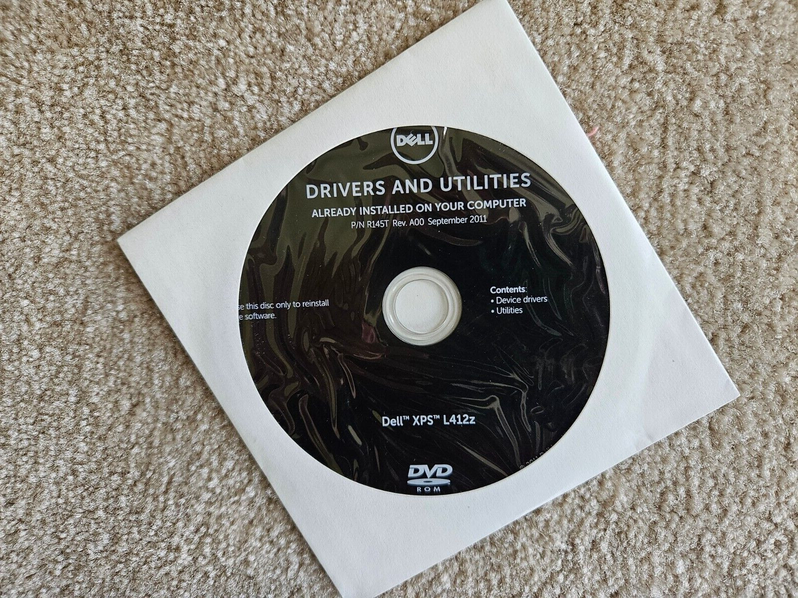 Dell XPS L412Z drivers and utilities: P/N R145T Rev. A00 Sept 2011 NEW/SEALED