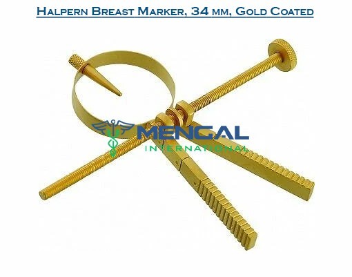 HALPERN Breast Marker 34mm, Stainless, Gold Coated, plastic surgery instruments