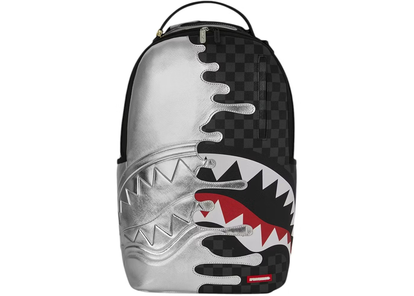 Size US  - Sprayground Silver Side Drip Check DLXSV Backpack Multicolor/Red - Ne