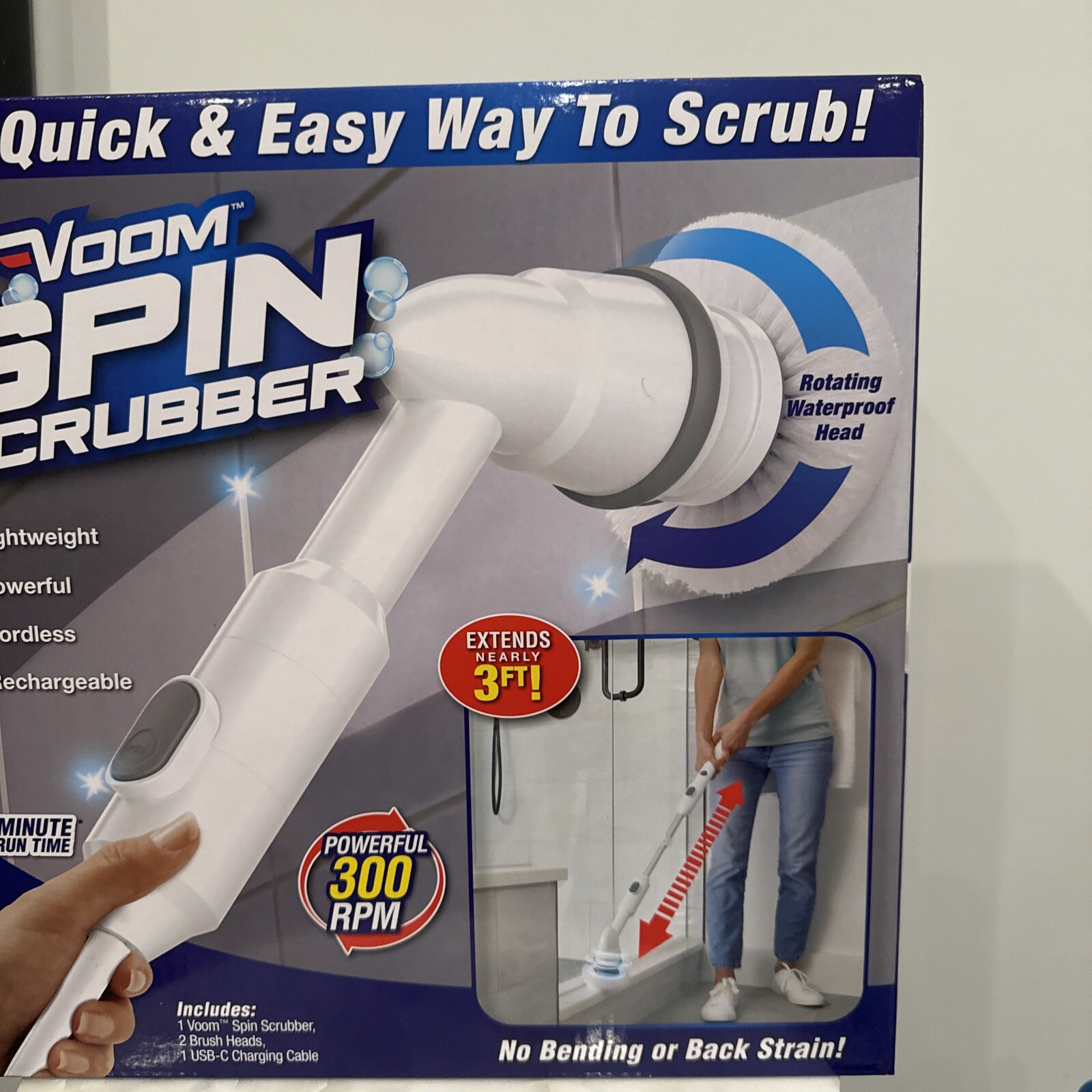Voom Spin Scrubber- Cordless and Powerful way to scrub Cleaning Cordless Extends