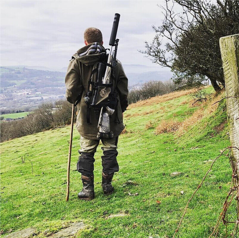 TOURBON Hiking Day Pack Hunting Backpack Rifle Stock Carry Molle Bag Gun Holder