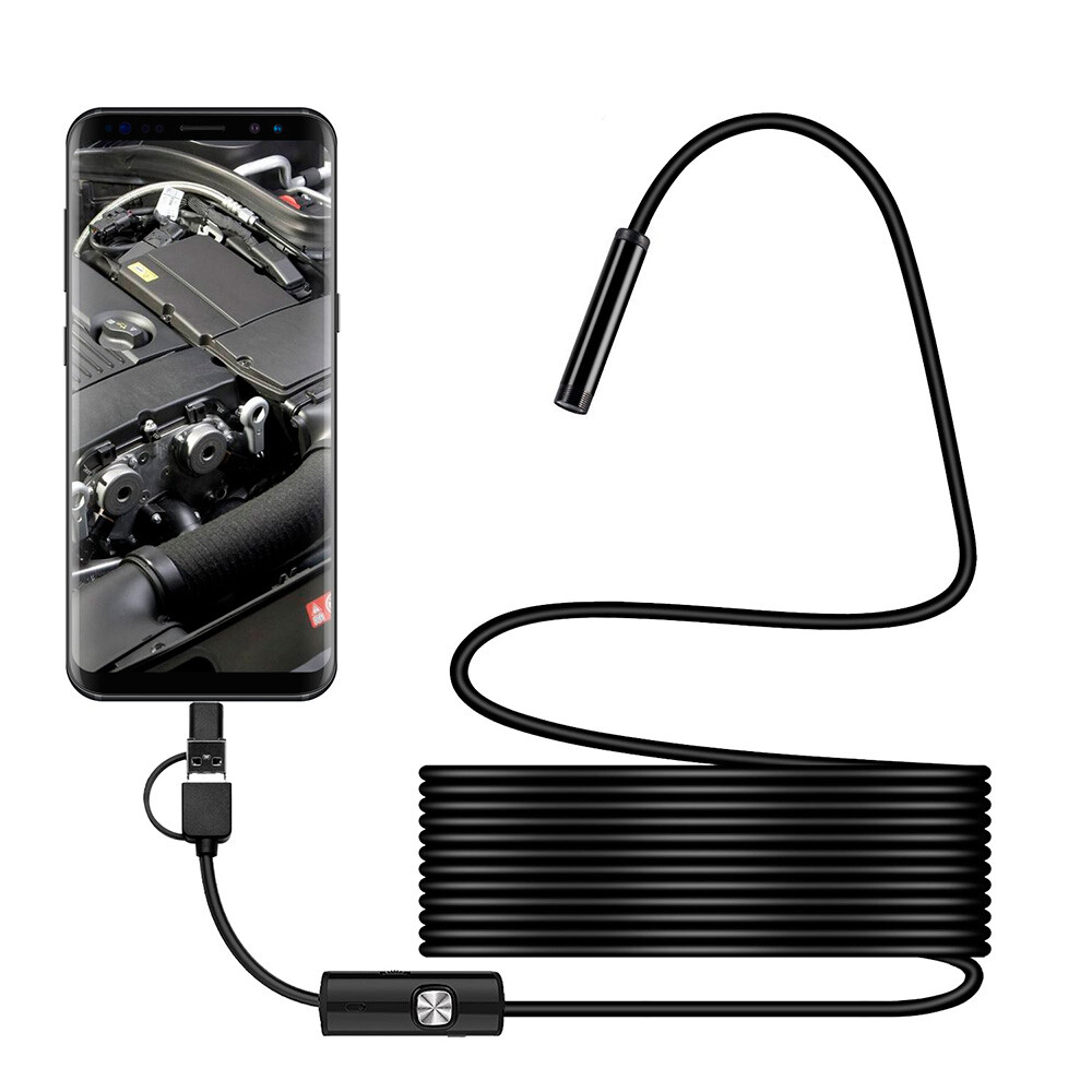 7mm Mini Snake Endoscope Borescope Inspection Camera For USB Type-C Android PC