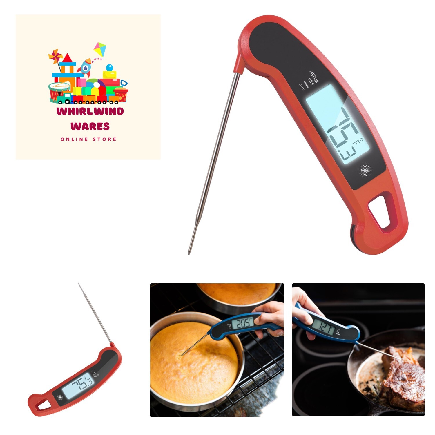 Javelin PRO Duo Ultra Fast Professional Digital Instant Read Meat Thermometer...