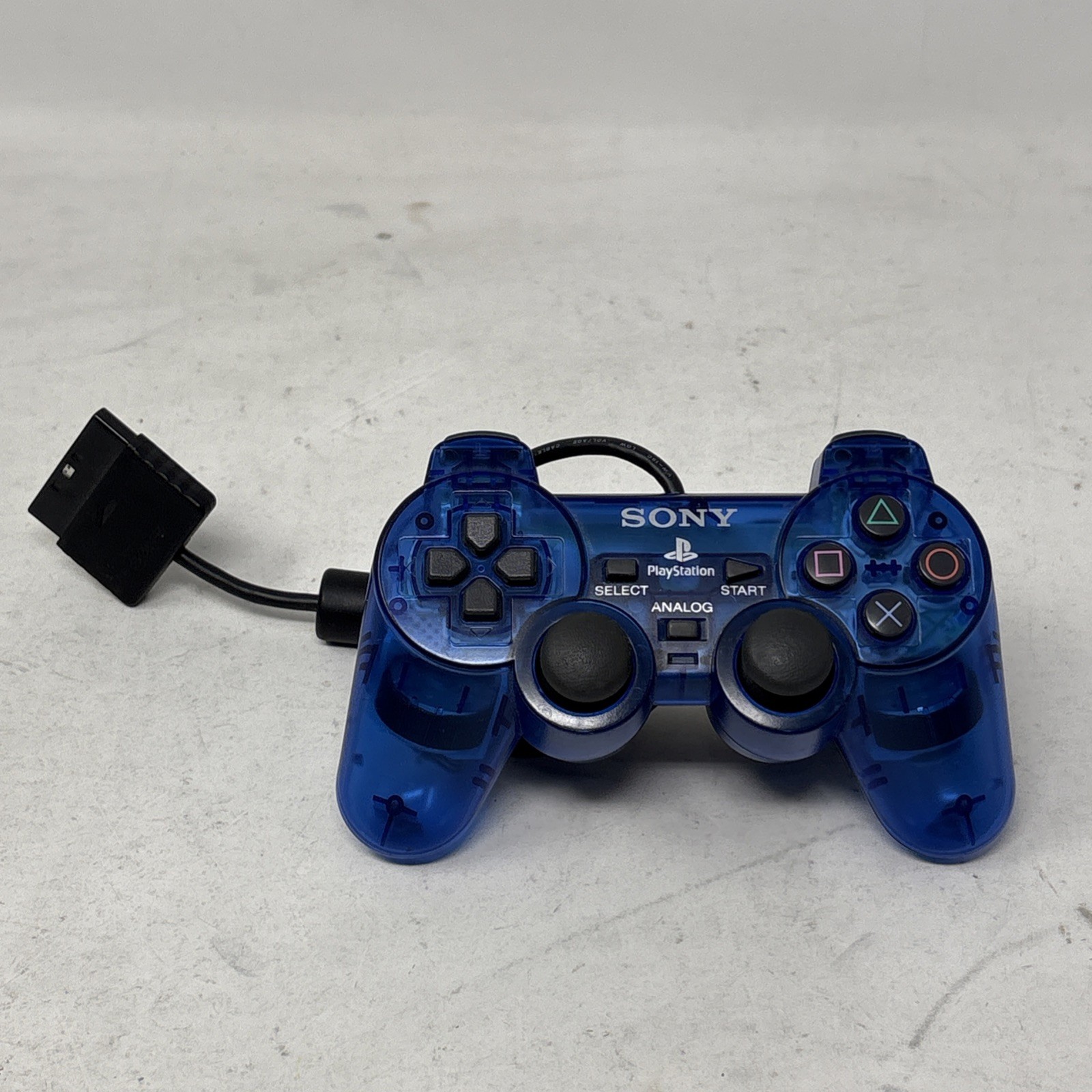 OEM Sony PlayStation 2 PS2 SCPH 10010 Dual Shock Ocean Blue Clear Controller b