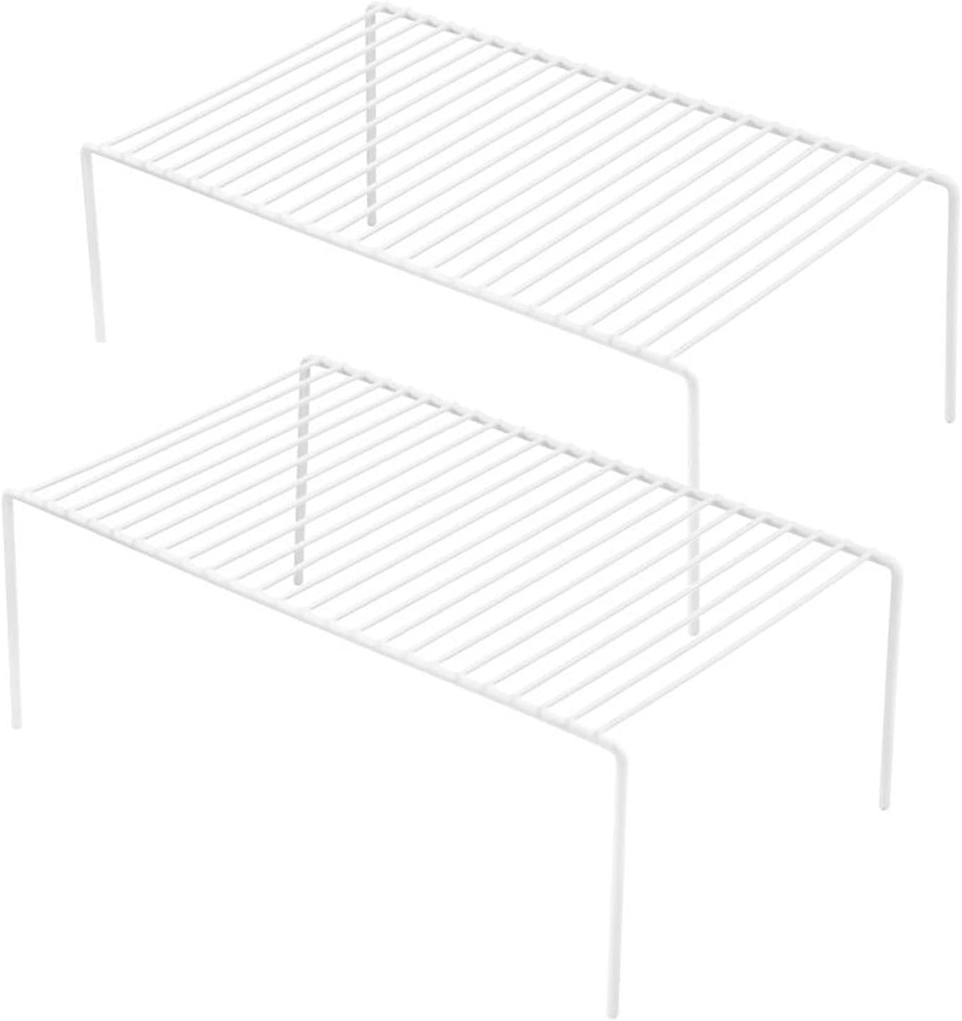 Cabinet Storage Shelf Rack Set of 2, Medium (13 X 9.4 Inch) Rustproof Metal Wire