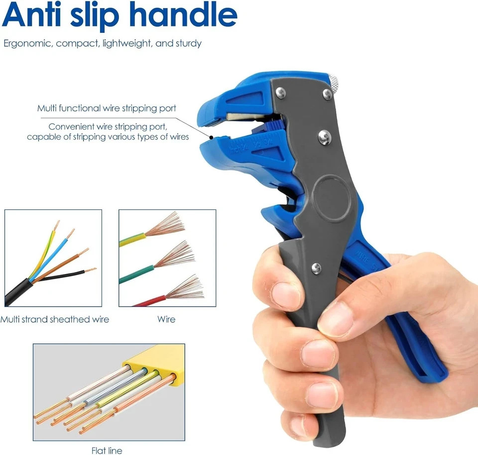 Heavy Duty Self Adjustable Automatic Electrical Wire Stripper Cutter 2-in-1 Tool
