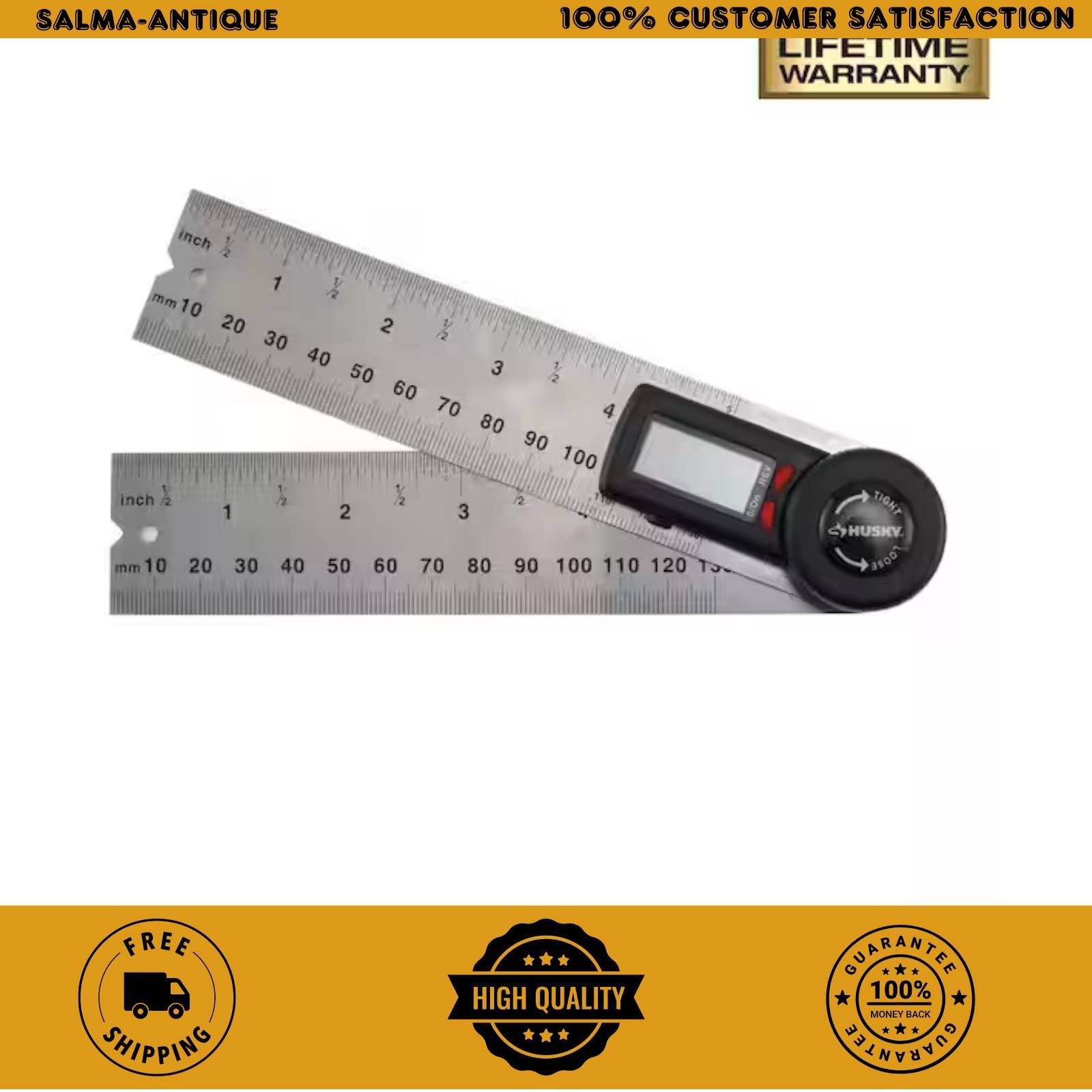 Husky Digital 5" Angle Finder Measuring Tool w/ LCD Screen & Lock Function