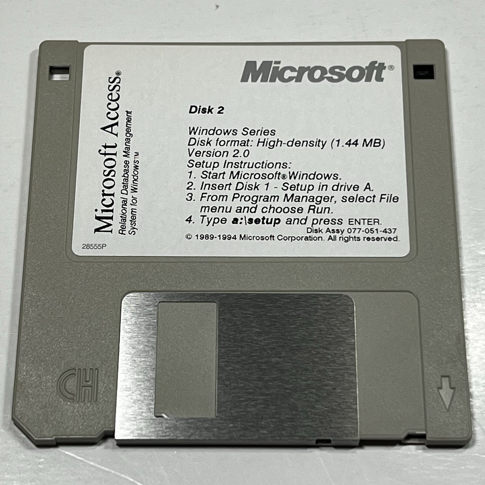 Microsoft Access Version 2 Windows 3.5” Floppy Disc 1994