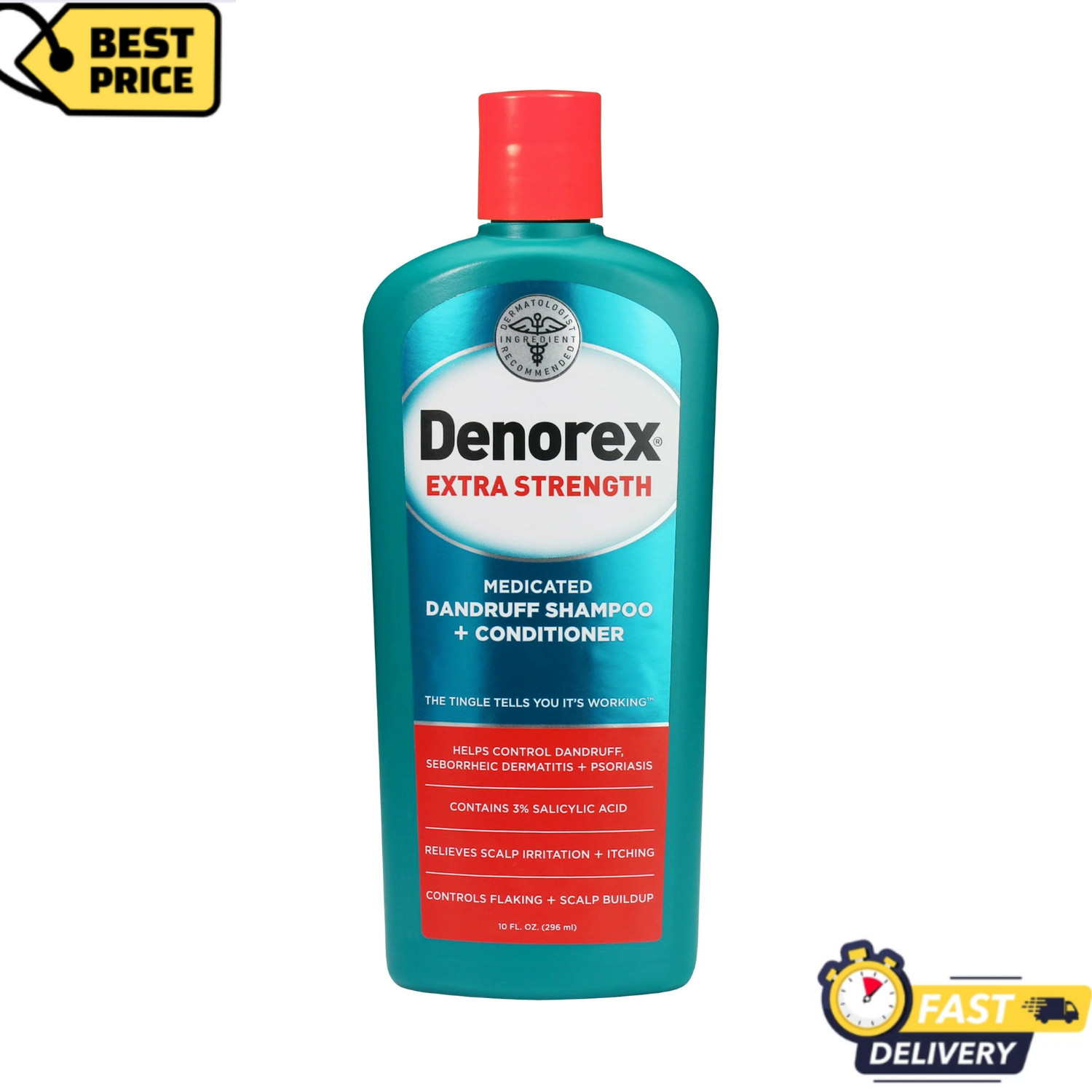 Denorex Extra Strength Medicated Dandruff Shampoo and Conditioner, 10 fl oz